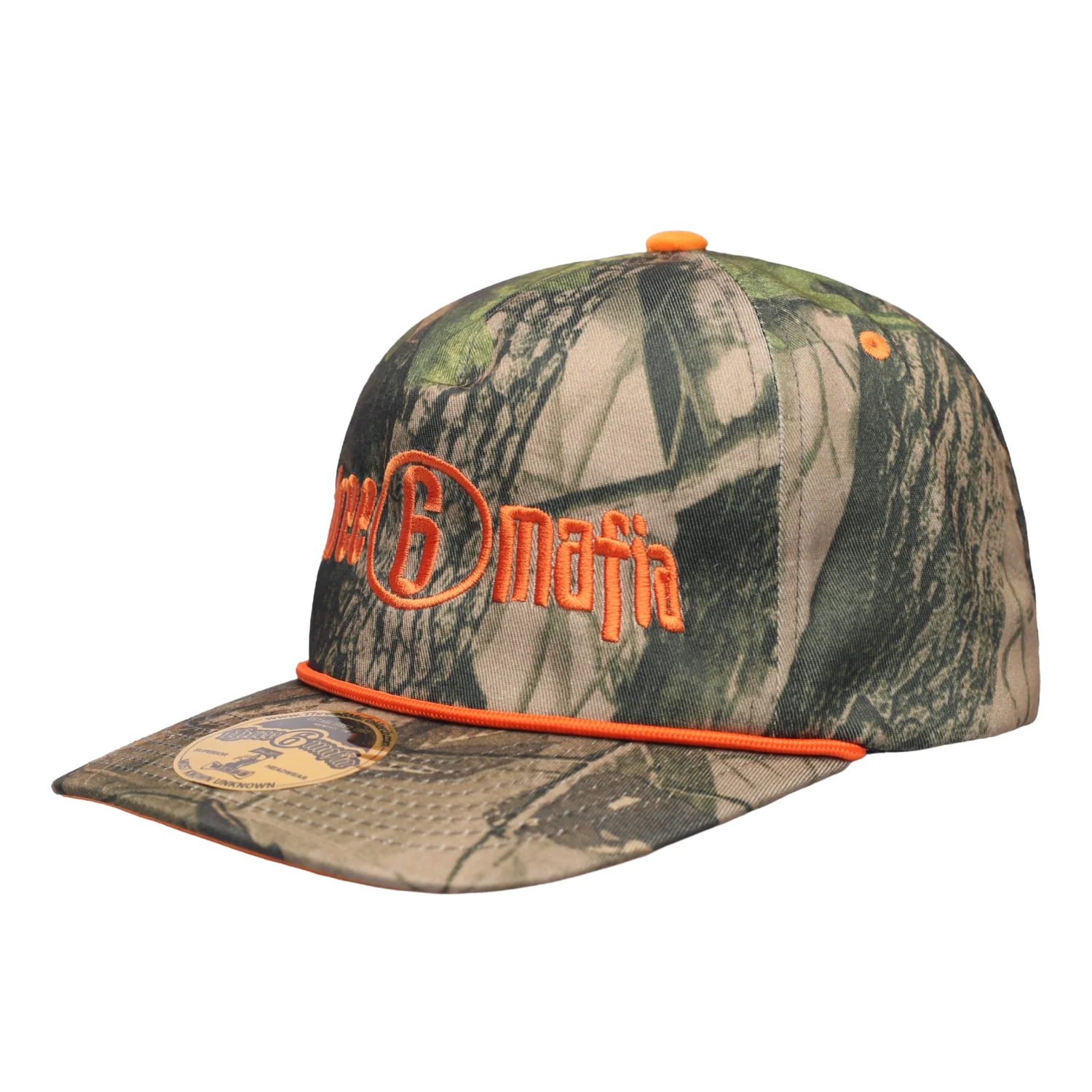 Snapback "Three 6 Mafia Orange Logo" Tree Camo - Image 3